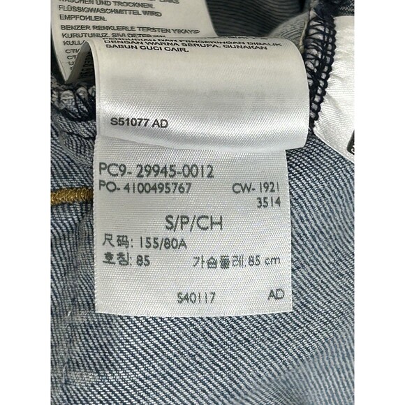 LEVIS LEVI'S SMALL Womens Blue Jean Denim Trucker JACKET Coat 90's Style vtg. - Picture 16 of 16